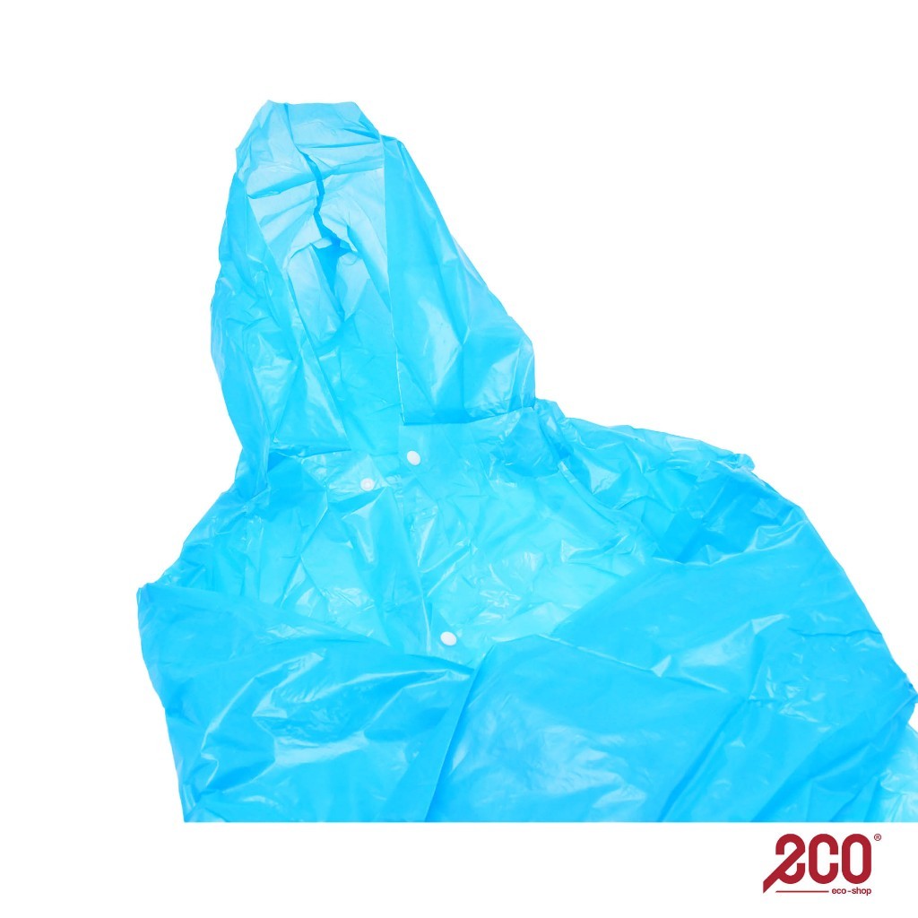 Eco Shop เสื้อกันฝนเด็กแบบใช้แล้วทิ้งพร้อมปุ่ม (50 ซม. X 86 ซม.)