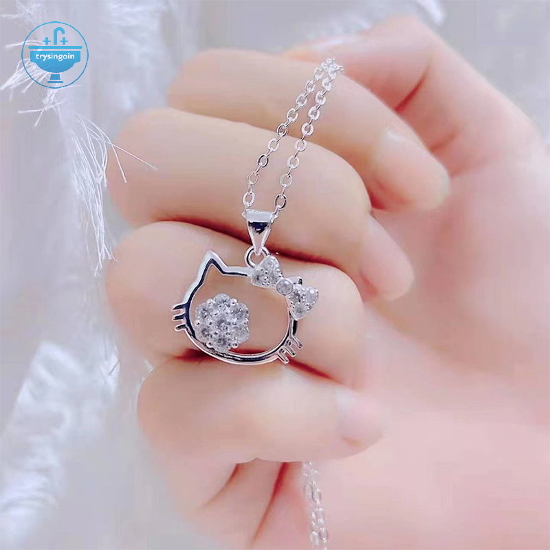 [trysingoin] Hello Kitty สร้อยข้อมือ Kawaii Sanrio เพชรเครื่องประดับน่ารักอะนิเมะอุปกรณ์ต่อพ่วงสร้อยคอสําหรับเพื่อนแฟนเครื่องประดับวันเกิดของขวัญ TH