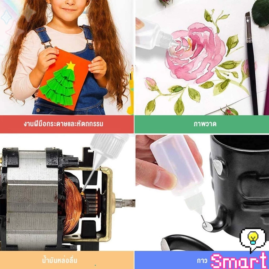 SMART【มีสินค้าในสต๊อก】 หัวเข็มขวดน้ำมัน ขวดหยด ขวดแบ่ง DIY อุปกรณ์ ขวดดรอเปอร์ ปลายแหลม Dropper Bottles thumbnail 3