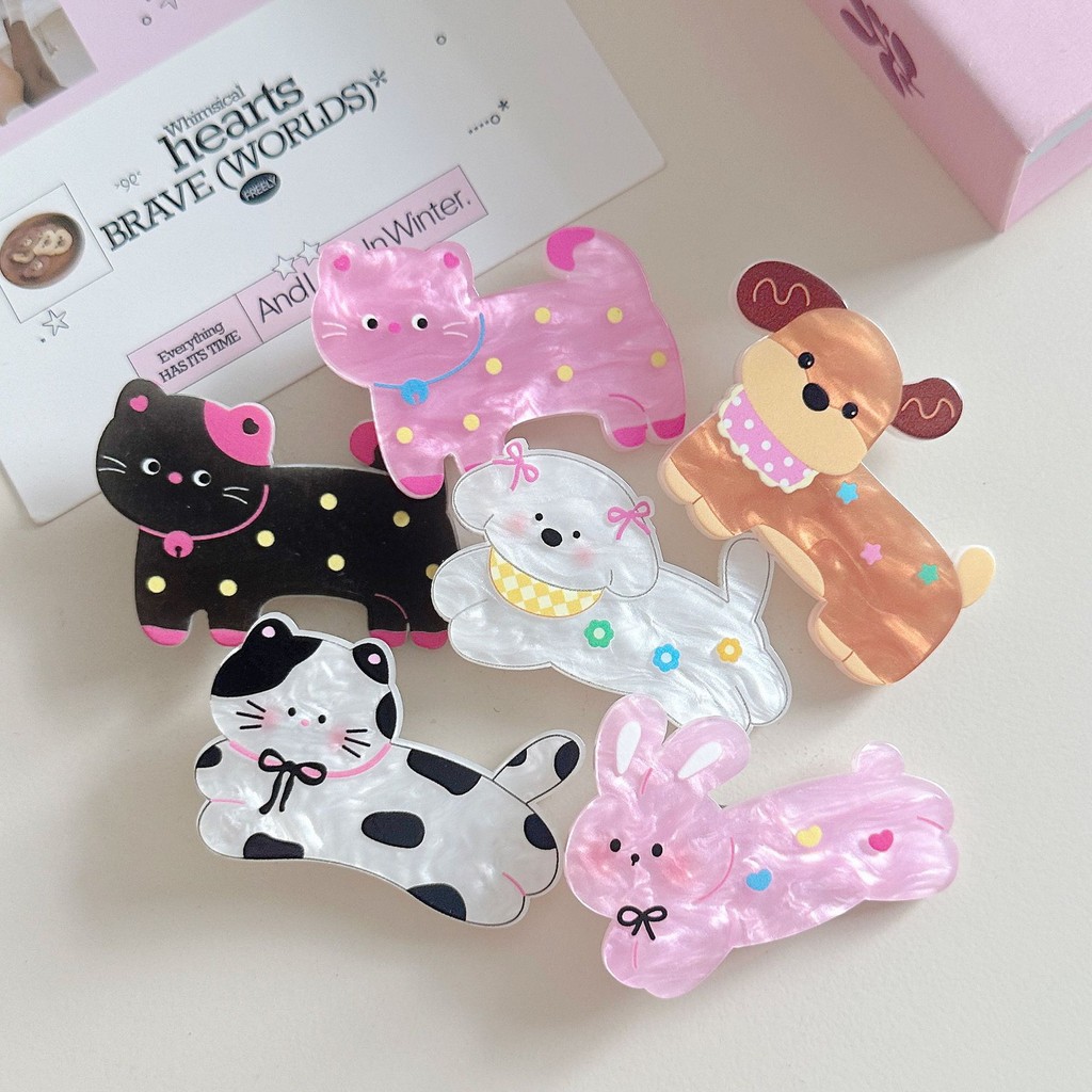 Sweet Puppy Cat Hairpins สาวการ์ตูนคลิปด้านข้างกิ๊บติดผมหน้าม้าสัตว์น่ารัก Duckbill Hairpin เด็กอุปกรณ์เสริมผม