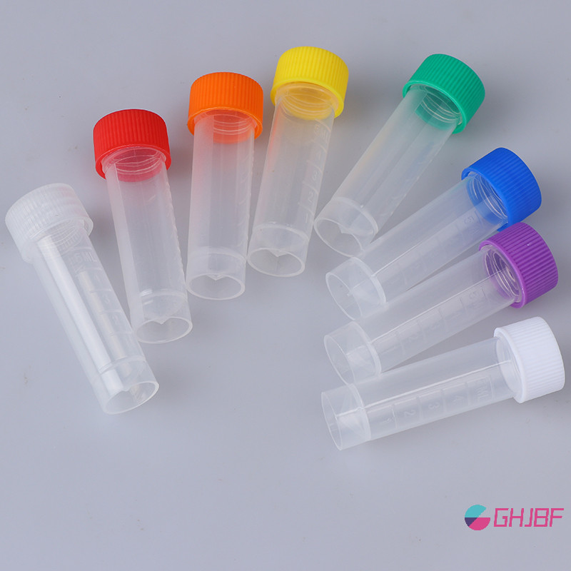 GHJBF] 10 ชิ้น 5 มิลลิลิตรพลาสติกหลอดทดลอง Vial พร้อมสกรูซีลเดิม Pack คอนเทนเนอร์ necknn namh