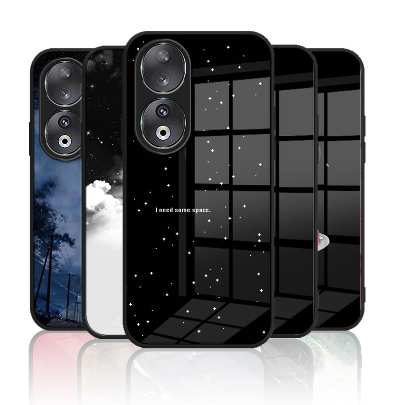 เคสกระจก Huawei honor 90 5g / honor 90 pro 5g เคสกระจกนิรภัย Hard Back Cover Soft Silicon Edge