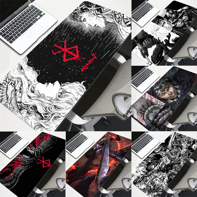แผ่นรองเมาส์ Berserk Guts Gamer Gaming Mouse Pad Guts ดาบ Berserk อุปกรณ์เสริมคอมพิวเตอร์คีย์บอร์ดขนาดใหญ่แล็ปท็อป Padmouse ความเร็วโต๊ะ