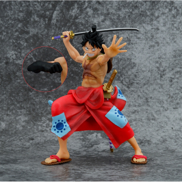 Kimono Luffy Wano Country Armed Color Luffy Model รูปปั้นเครื่องประดับรูป