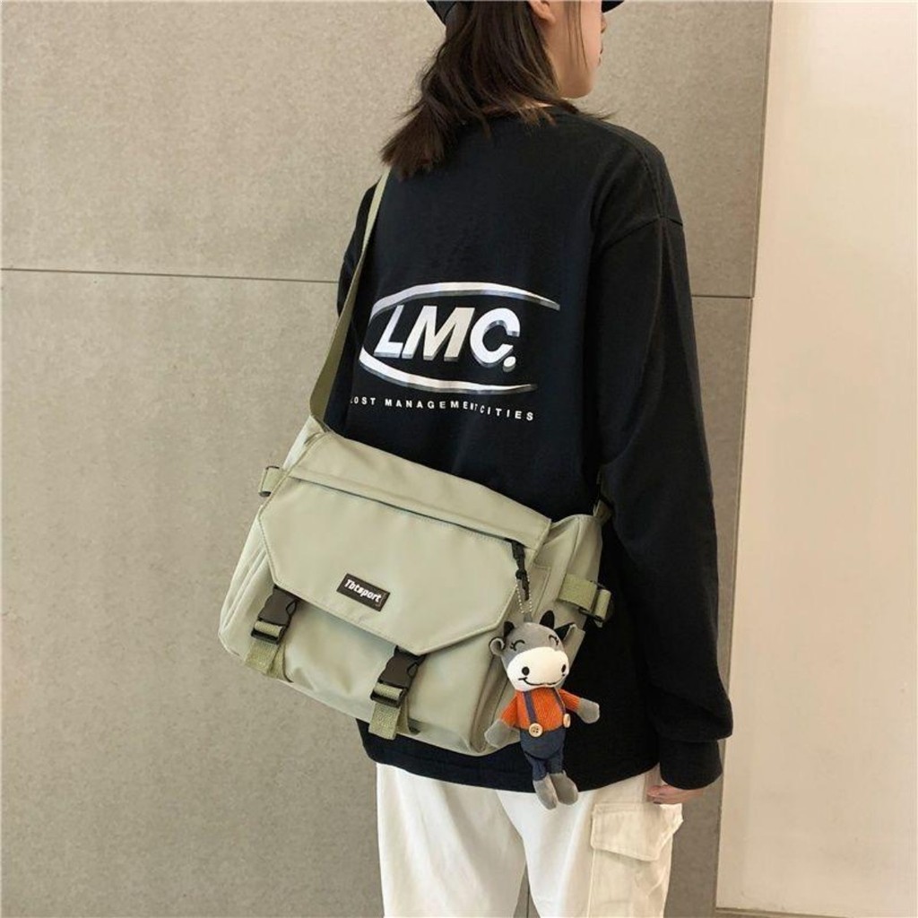 กระเป๋า bag กระเป๋าสะพายข้างผู้ชายแบรนด์น้ำฮาราจูกุกระเป๋าสะพายข้างนักเรียนชั้นเรียนกระเป๋าสะพายลำลองญี่ปุ่นหญิ
