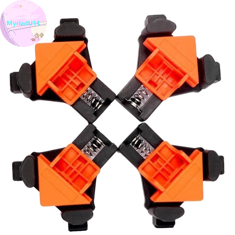 Myriadu 4 PC แบบพกพามุมขวางานไม้ Clamp ฤดูใบไม้ผลิหนีบงานไม้ 90 องศา Locator เครื่องมือไฟฟ้าชุดอุปกรณ์เสริม TH