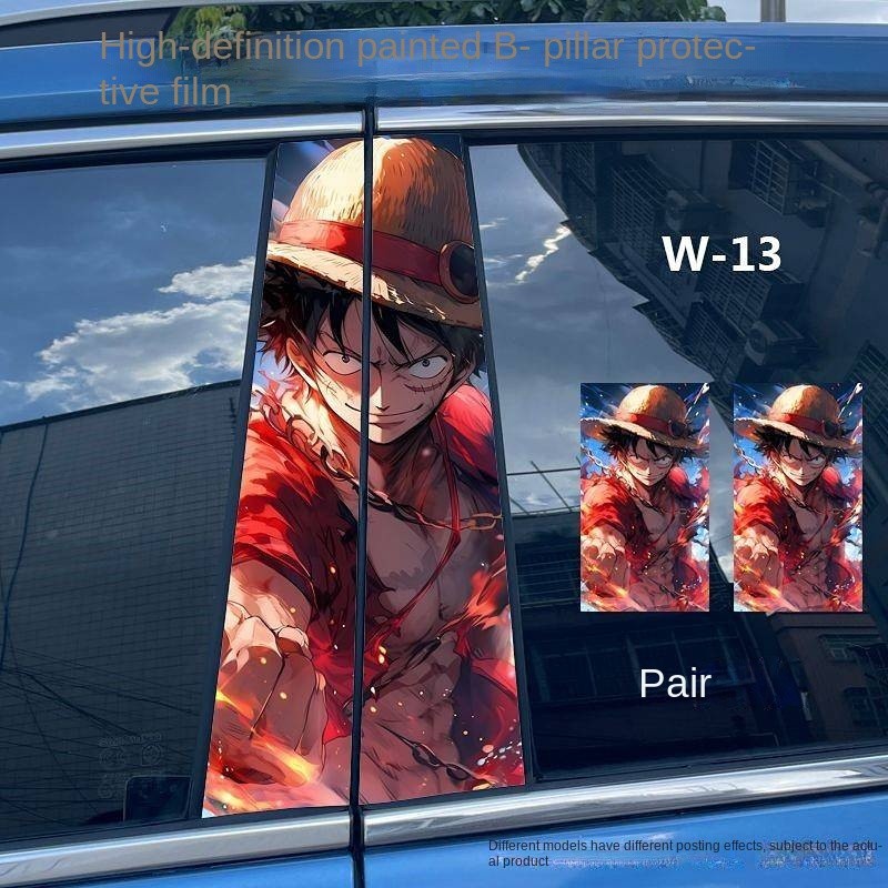 Hot Sale One-Pair Package One Piece Car Center Column Stickers Personalized Creative B Column Protective Film Decorative Anime Center Column