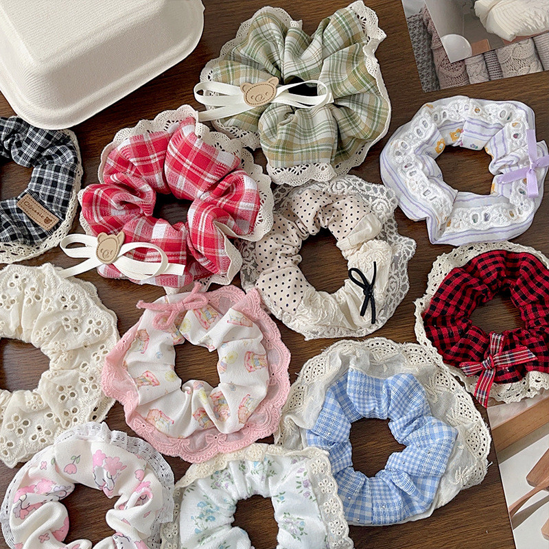 Fresh Scrunchy Hair Tie น่ารัก Influencer Hair Tie สาวแฟชั่นผม Tie