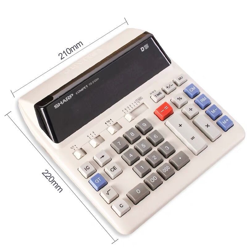 ★-☀Sharp CS-2122H Bank เครื่องคิดเลขสำนักงานบัญชีการเงินคอมพิวเตอร์ปุ่มขนาดใหญ่หน้าจอ LCD