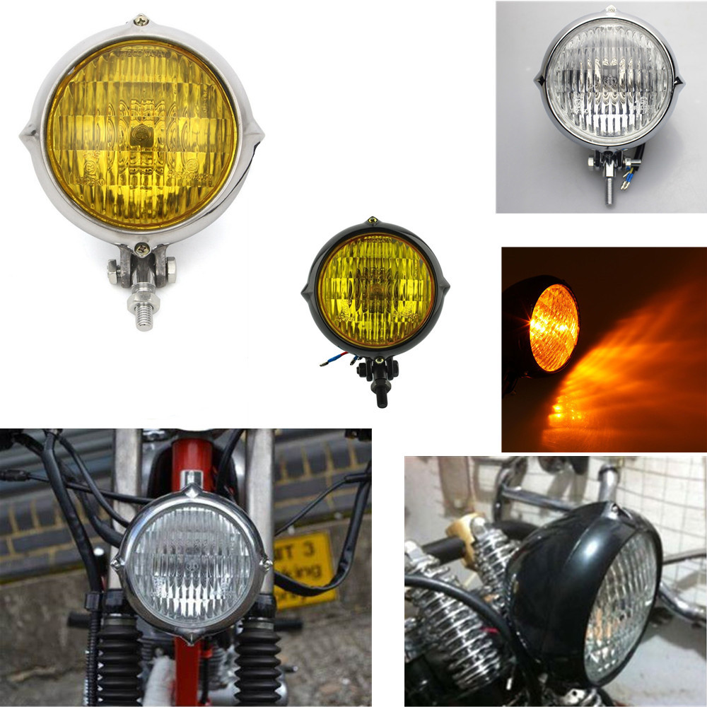 Yไฟหน้า LED รถจักรยานยนต์ขนาด5.5นิ้วไฟหน้าแบบย้อนยุคสำหรับ Harley Honda Yamaha Suzuki Chopper Custom