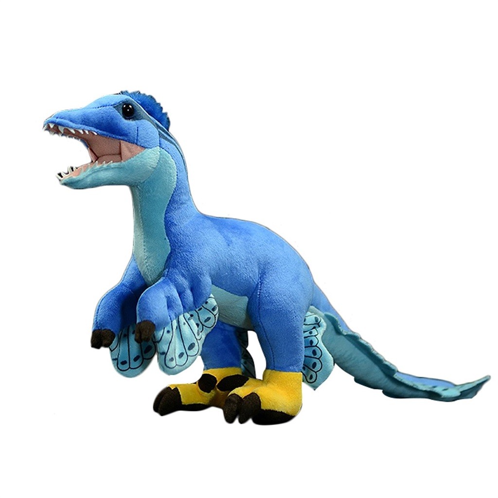 18 นิ้ว Microraptor ไดโนเสาร์ Plush ของเล่น,สีฟ้าไดโนเสาร์ Utahraptor Tyrannosaurus ตุ๊กตาตุ๊กตาตุ๊กตาของเล่นสําหรับเด็ก