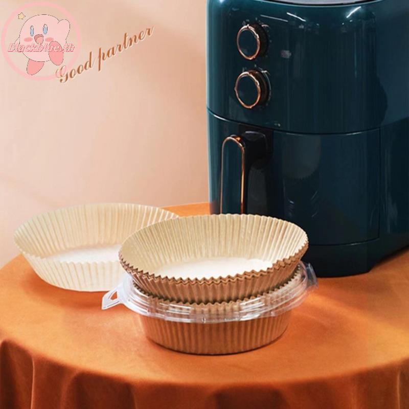 Bblue 25 ชิ้น Disposable Air Fryer Parchment Paper Baking Oil-proof Liner Non-Stick Mat.