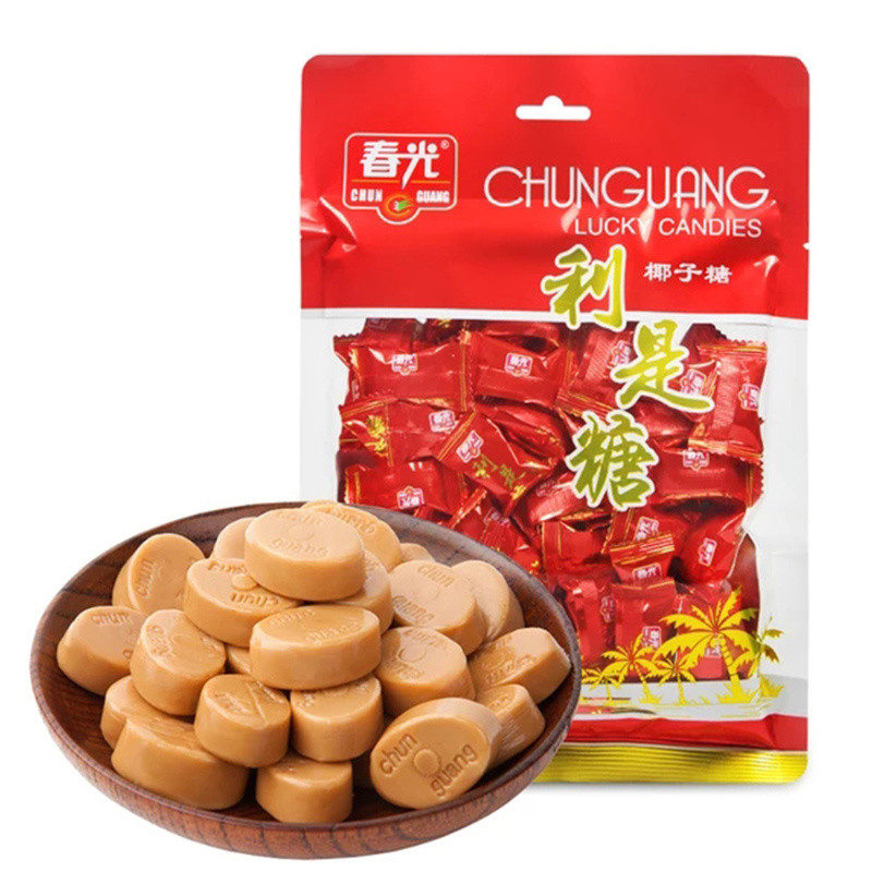 Chunguangli is Coconut Candy 300g/Bag Fruit Candy Wedding Coconut Milk Happy Candy Snacks ไห่หนานพิเ