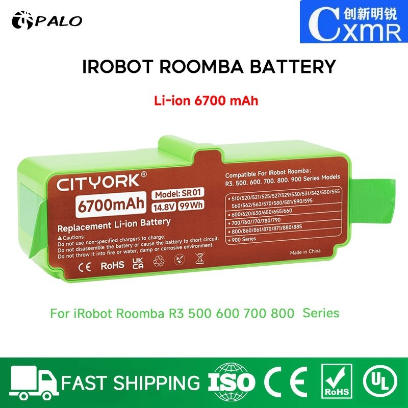 ✿แบตเตอรี่ iRobot Roomba 14.8V 6700mAh Li-ion iRobot Roomba R3 500 600 700 800 900 Series