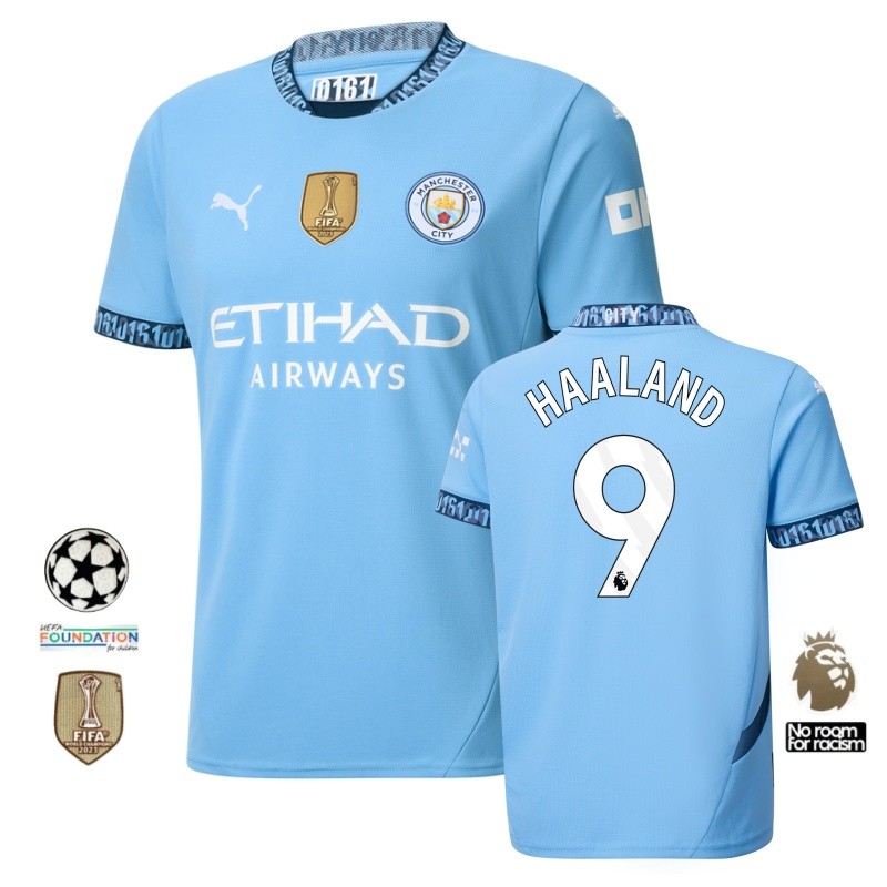 แฟน ๆ ฉบับที่ 24/25 เสื้อฟุตบอลแมนเชสเตอร์ซิตี้เหย้าและเสื้อยืด ส-4เอ็กแอล,สามารถเพิ่มชื่อและจํานวนได้