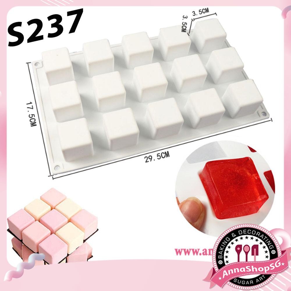 S237 SILICON MOLD 15 SQUARES 3.5ซม