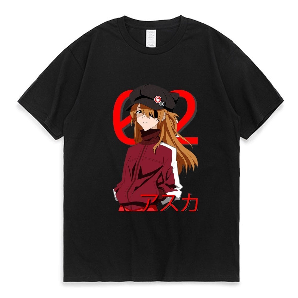 [พร้อมส่ง] Anime Evangelion Eva Asuka Risoli Cosplay T Shirt  ใส่สบายๆ เซ็กซี่ น่ารัก ชีฟอง S-5XL