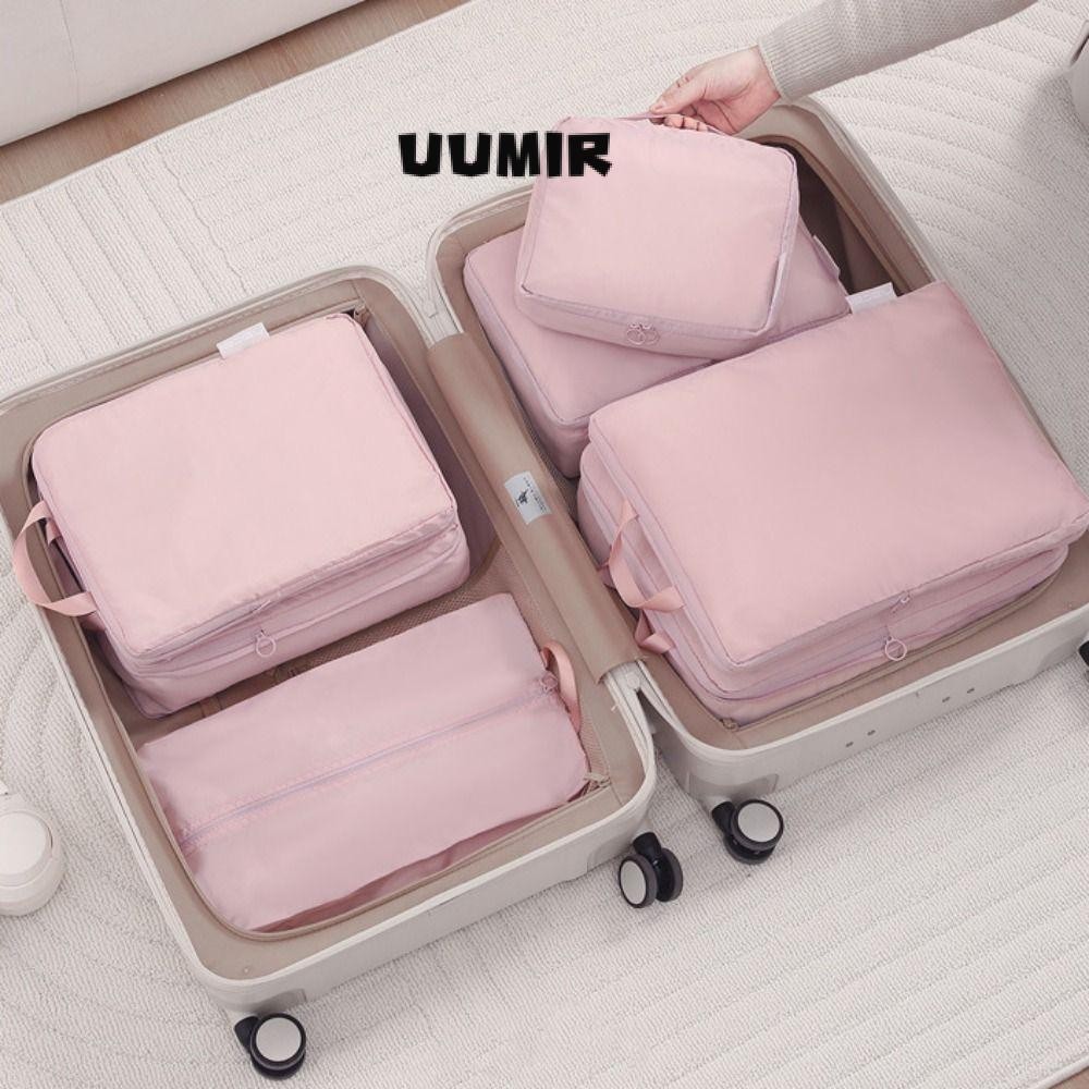 UUMIR กระเป๋าเก็บของสําหรับเดินทาง,กระเป๋าจัดระเบียบกระเป๋าอเนกประสงค์หลากสี,สร้างสรรค์ความจุขนาดใหญ่กันเพรียงขนาดเล็กปริมาณเสื้อผ้าถุงบีบอัดเดินทางบัสสติ