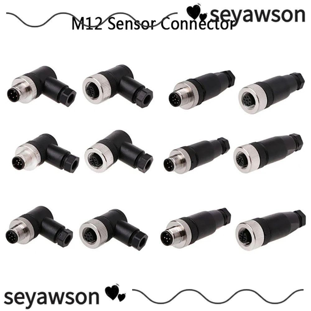 Seyawson M12 Sensor Connector, ชายหญิง Socket Connector M12 ปลั๊กการบิน, 4 5 8 Pin M12 Sensor Cable 