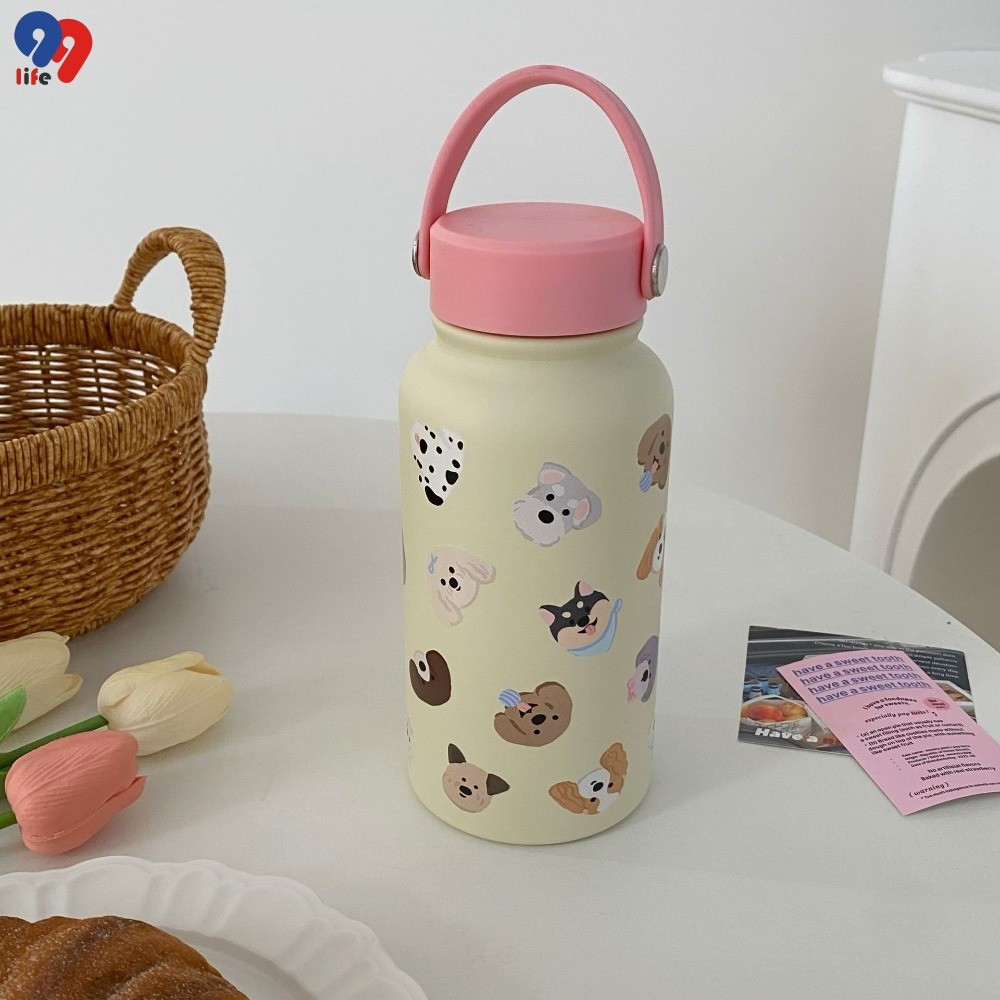99LIFE 650ml ต้นฉบับ~น่ารักกระติกน้ําร้อนถ้วยหญิงมูลค่าสูงถ้วยน้ําสแตนเลสแบบพกพาแบบพกพาความจุขนาดใหญ่ถ้วยกาแฟนักเรียนถ้วย