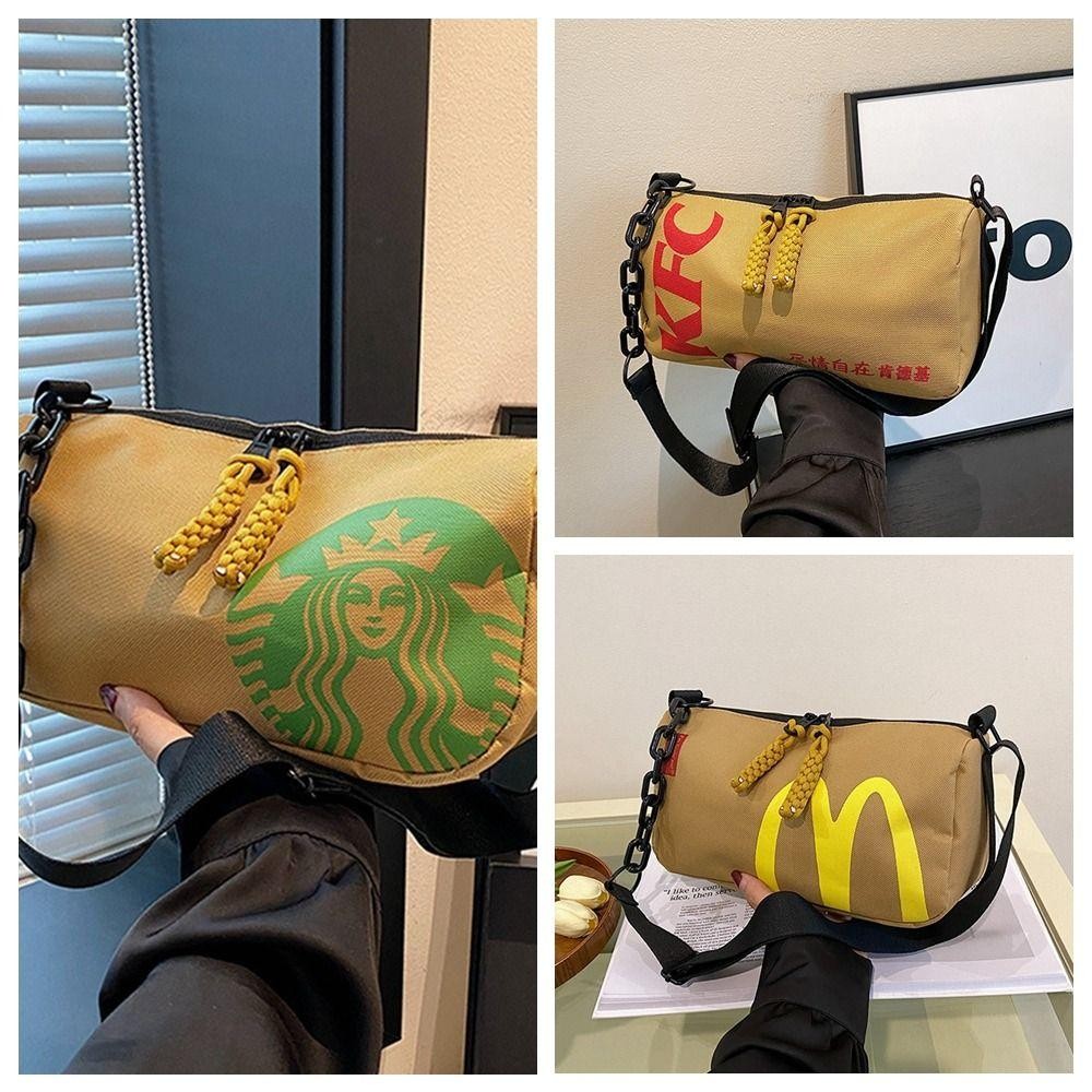 Riverstone McDonalds Bag, Cartoon Waterproof Starbucks Bag, Casual Handbag Cute Letter KFC Crossbody Bag Women