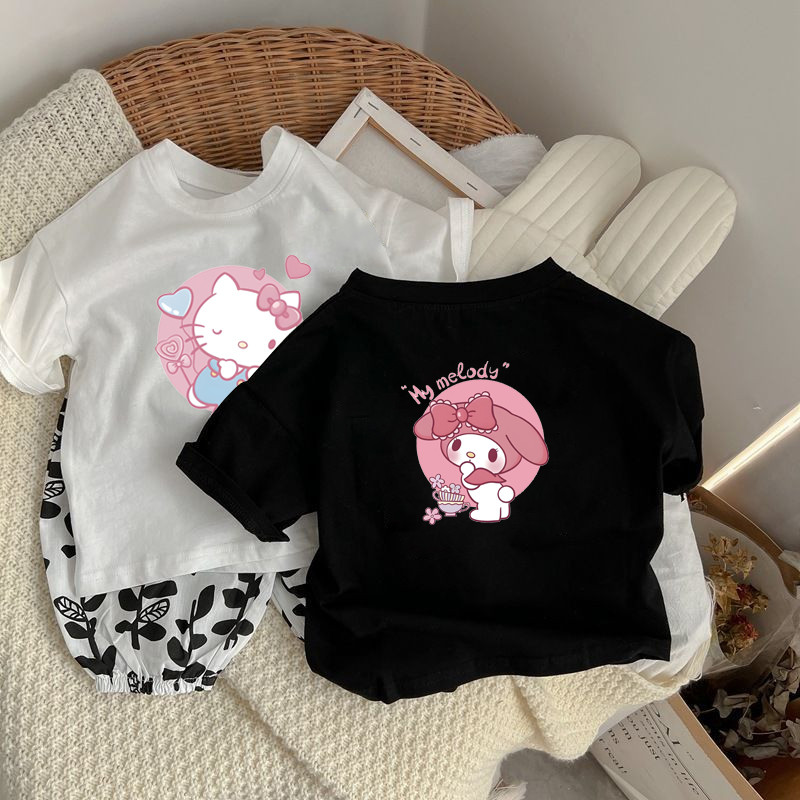 เสื้อผ้าเด็ก 1 แถม 1 เสื้อยืดแขนสั้น ลาบูบู้ แฟชั่นฤดูร้อน สไตล์เกาหลี สําหรับเด็กผู้หญิง (ผ้า Cotton 100 % จัดส่งฟรี)