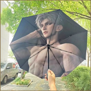 Htg Love And Deepspace Sylus ร่มอัตโนมัติพับร่มกันฝนกาวสีดํา…