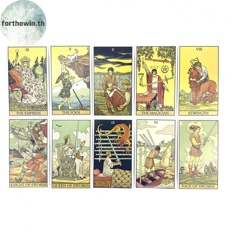 Forthewin หลังจากไพ่ทาโรต์ Deck Conues Waites Knight Tarot Oracle Board Party เกมกระดานไพ่ทาโรต์ทํานายการ์ด th