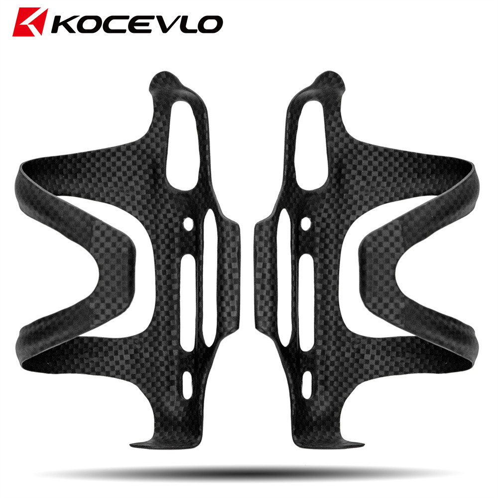 Kocevlo คาร์บอนด้านข้างโหลดขวดน้ําจักรยานกรงจักรยานเสือภูเขาที่วางขวดน้ําจักรยาน Matte สีดําน้ําหนัก 20±3g