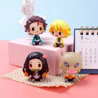 สถานที่ท้องถิ่น 4 ชิ้น/เซ็ต Demon Slayer คอสเพลย์ Nezuko น่ารัก Zenitsu อะนิเมะรูป COD สต็อกรูปตุ๊กตาของเล่นสําหรับของขวัญเด็กคอลเลกชันเครื่องประดับรถบ้านเค้กตกแต่ง Gacha Lob