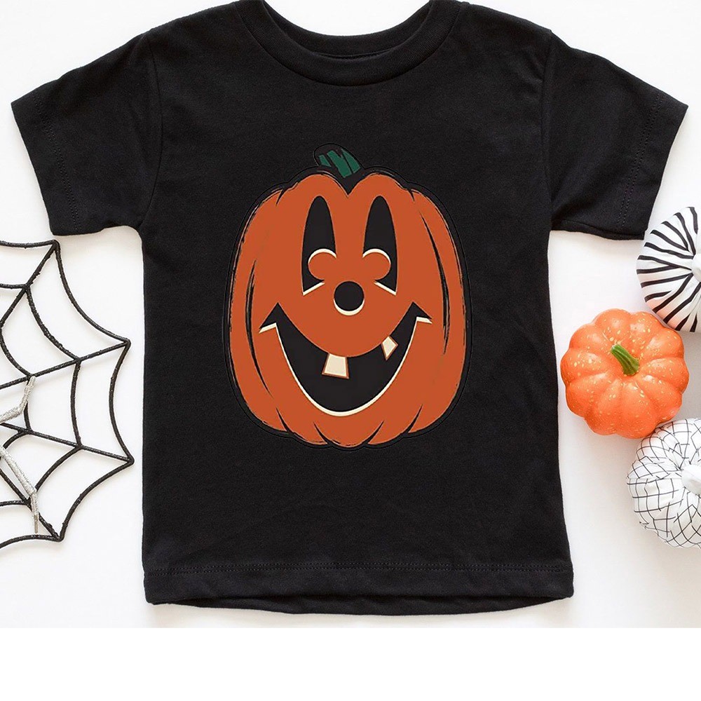 💘💘💘【Hot】 Halloween Pumpkin Funny Kids Tshirt Boys Girls Short Sleeve Tops Funny Cartoon Children Tee