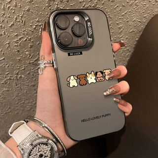 โลหะชุบโลหะด้วยไฟฟ้า ไอโฟนสัตว์น้อยน่ารักfor 11 iPhone 12 13 14 15Pro MAX X XS XR 7 8Plus เคสโทรศัพท์