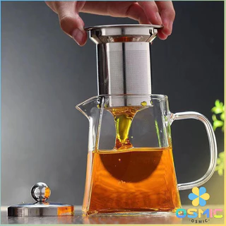 MIC แก้วกาชงชา ตัวกรองสแตนเลส ก้นออกแบบเป็นเหลี่ยม ไลฟ์สไตล์เม็กซิโก Glass teapot