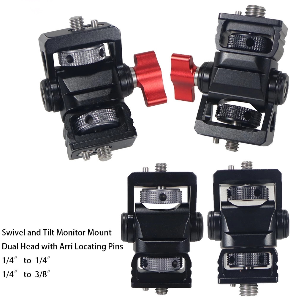 Xt-xinte หมุนเอียงปรับ Monitor EVF Mount สกรู 1/4 3/8 พร้อม Arri Locating Pins ใช้งานร่วมกับ GoPro 13 12 กล้องแฟลชผู้ถือสนับสนุน