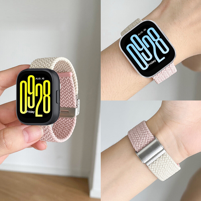 Braided Solo Loop Redmi Watch 5 Active Elastic Nylon Adjustable Belt Bracelet Redmi Watch5 Active Strap
