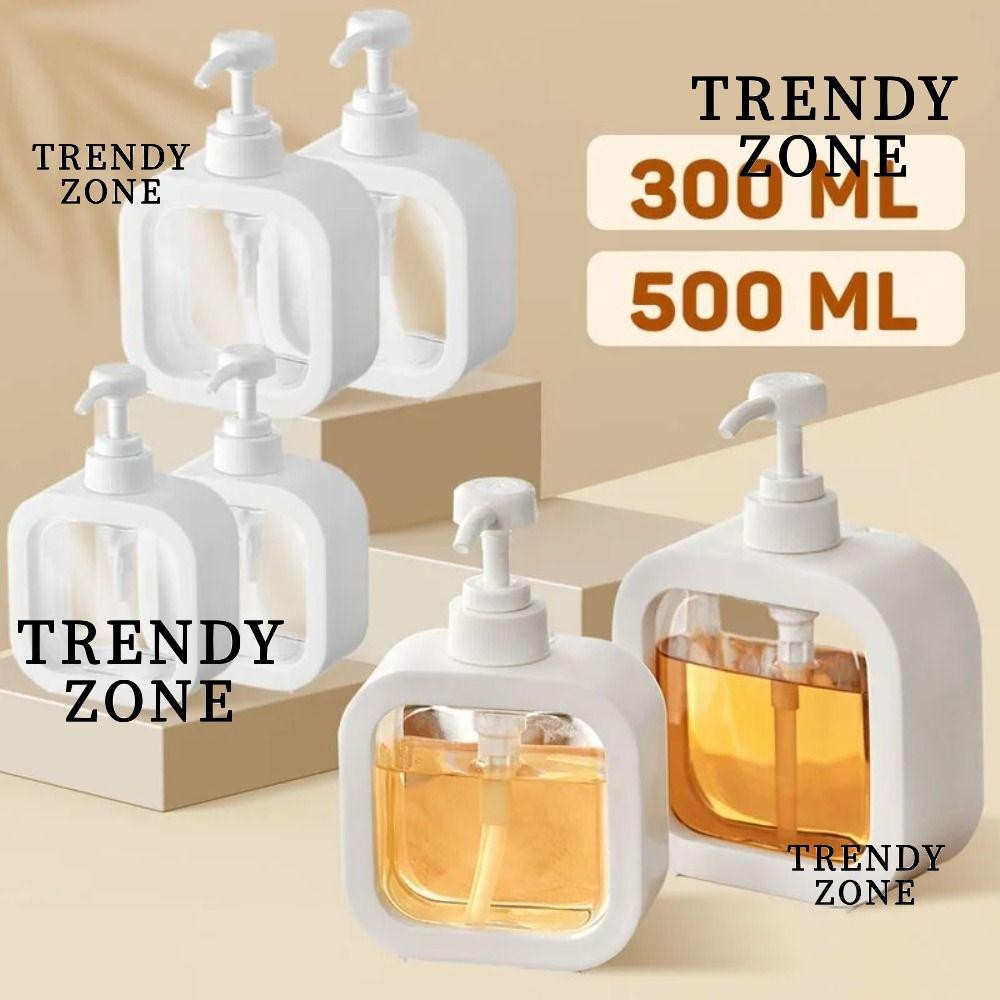 Trendyzone ขวดจ่ายโลชั่น, เครื่องจ่ายสบู่แบบถอดได้ 300/500 มล., ขวดปั๊มมือความจุขนาดใหญ่รีฟิลทนทาน