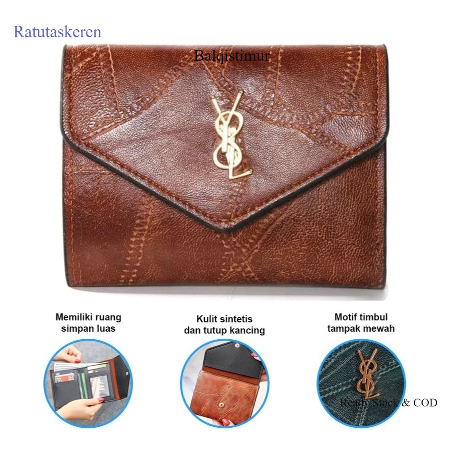 BALQIS (27AN.ID กระเป๋าสตางค์ผู้หญิง MH126 กระเป๋าสตางค์นําเข้ากระเป๋าสตางค์พับขนาดเล็กน่ารักและสวย 