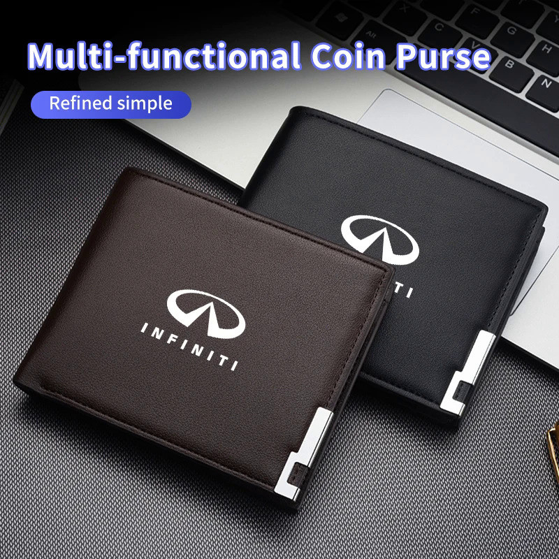 Car Logo Wallet Men Leather Driver Licence Holder Key Card Bag For Infiniti Q70L QX50 Q50 QX30 QX60 