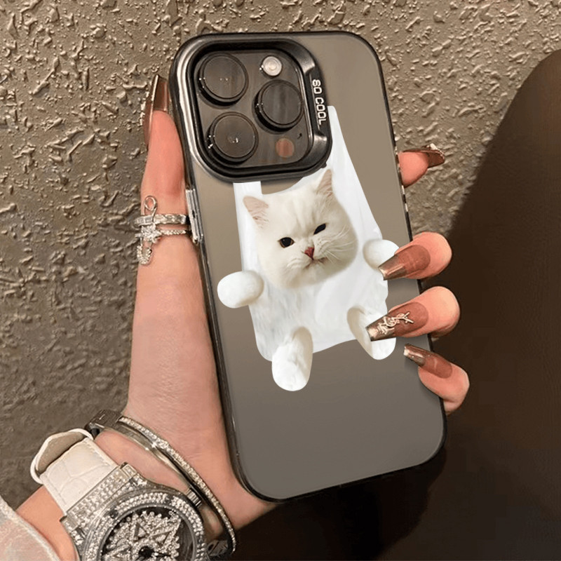 เคสโทรศัพท์แอปเปิ้ล ทนต่อสิ่งสกปรก 11 12 13 14 15 Pro Max XS X XR 7 8 14Plus ป้องกันการชนกันลูกแมวน่ารัก