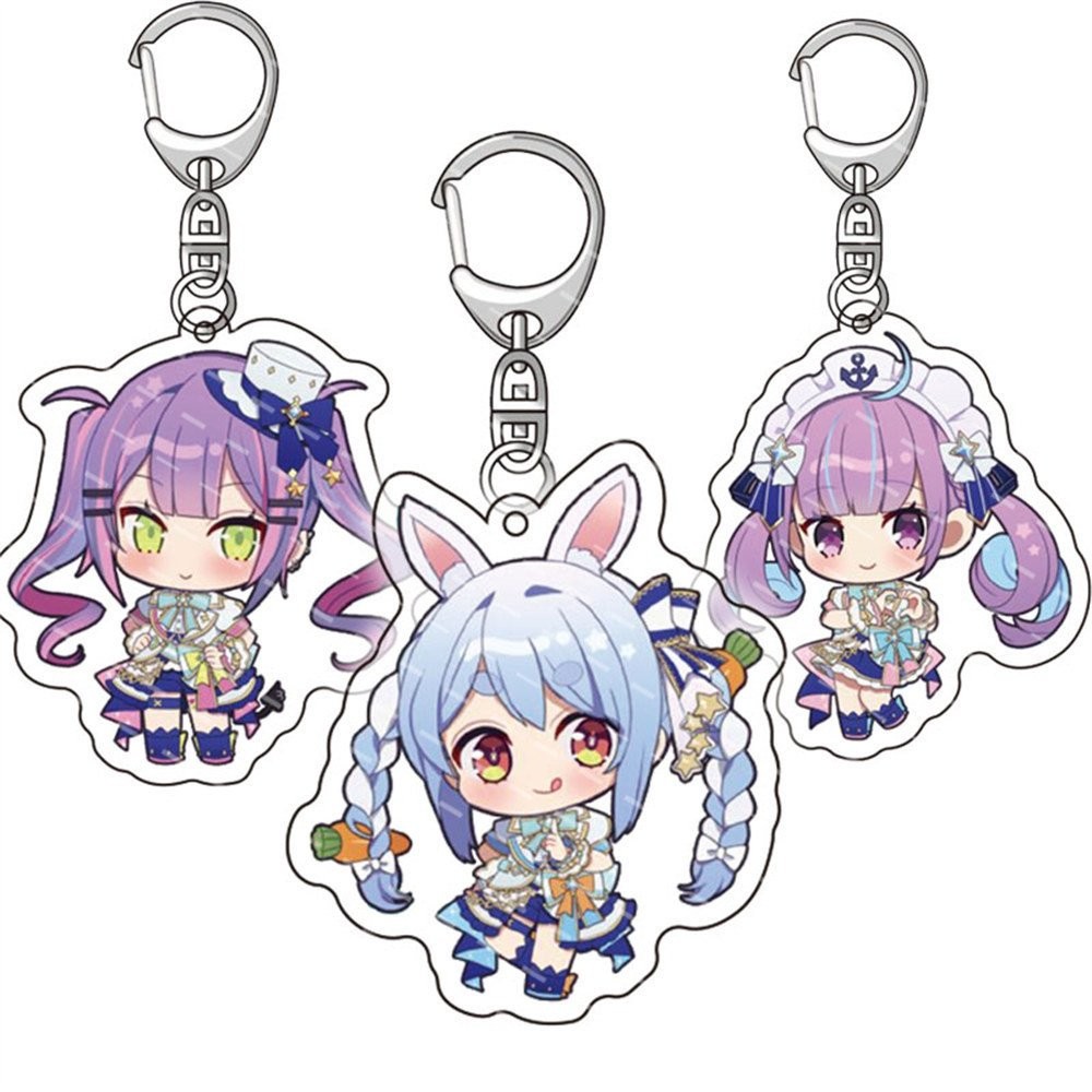 น่ารักอะนิเมะ hololive Key chians uruha rushia hosimati suisei Inugami korone กระเป๋าขาตั้งรุ่น cutey รูป Key แหวน6ซม.