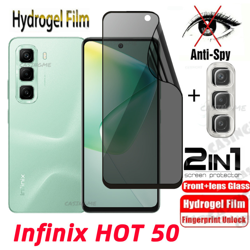 Infinix HOT 50 2024 Soft Privacy Hydrogel Film Anti-Spy Full Cover Screen Protector Anti Peek Privacy Film สําหรับ Infinix HOT 50 Hot50 50i infinixHot50 4G 5G กล้องป้องกันฟิล์ม