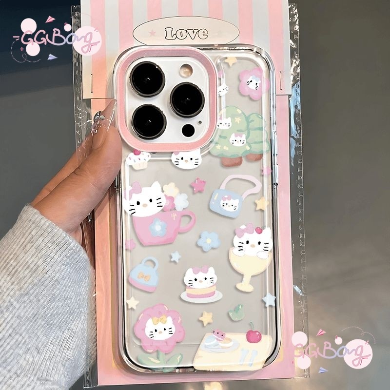 เคสใสลายการ์ตูนแมวเชอร์รี่สุดน่ารัก เคสไอโฟน11 7Plus 15 13 14 15 12 Pro Max XR X XS Max 14 15 6 6s 7 8 Plus เคส - รูปที่ 7
