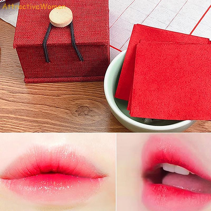 [AttractiveWomen] 12 ชิ้น Lip Paper Big Lip Makeup จีนโบราณแต่งหน้า Natural Rouge ใหม่