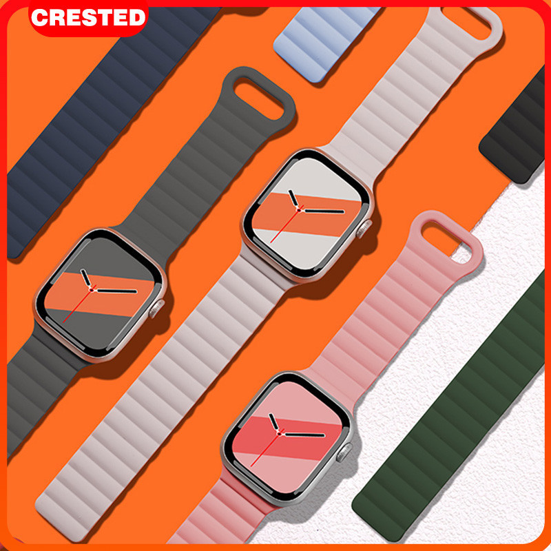 สายซิลิโคนกีฬาแม่เหล็ก for Apple Watch Ultra/SE 3 2 Iwatch Series 11 10 9 8 7 6 49มม 41มม 45มม 44มม 40มม 42มม 38มม 46มม