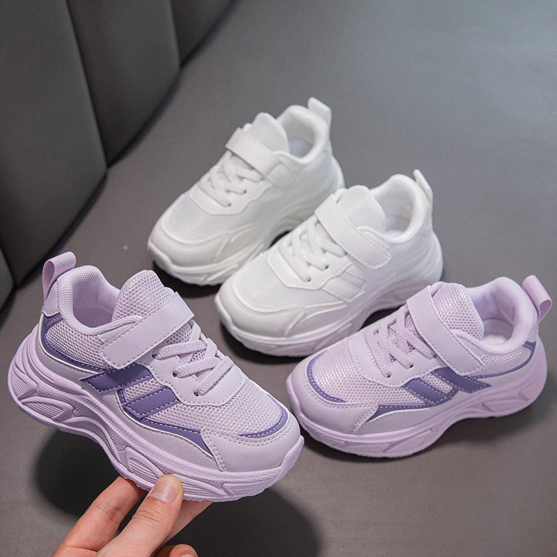 ชายหญิงรองเท้าผ้าใบสีทึบอเนกประสงค์เด็กรองเท้าวิ่ง ระบายอากาศได้ แฟชั่น 2024 เด็กใหม่กีฬารองเท้าหนา อ่อนนุ่ม เพียงผู้เดียว