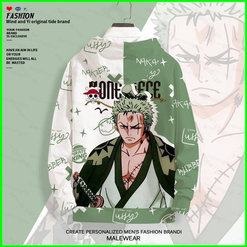 One Piece Anime Hoodie แขนยาว Unisex คอสเพลย์ Zoro 3D เสื้อกันหนาวแฟชั่น Top Pullover Oversize