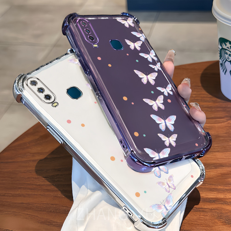 เคส VIVO Y11 Y12 Y15 Y17 Y19 1901 1902 1906 เคสโทรศัพท์ซิลิโคนป้องกันสี่มุม HDFF