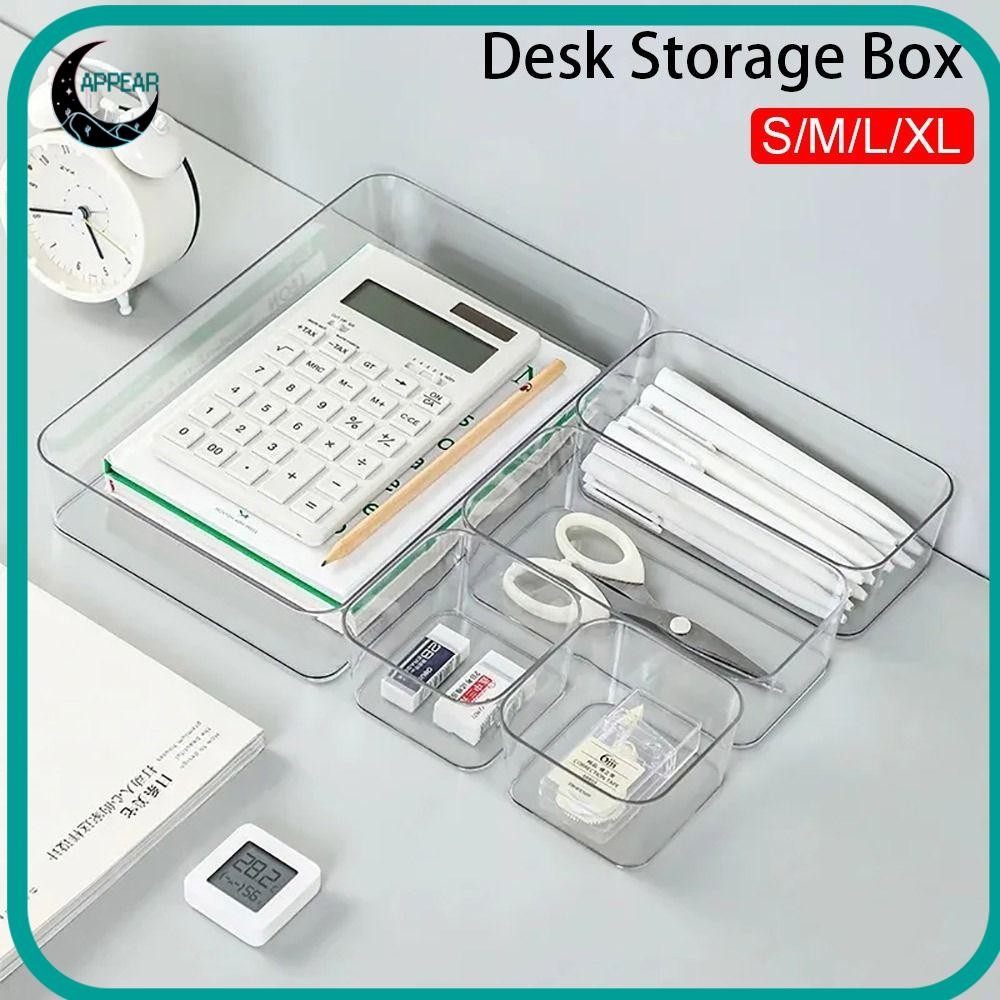 Appear 1 ชิ้นแต่งหน้า Organizer กล่อง,สี่เหลี่ยมผืนผ้า S/M/L/XL โต๊ะจัดเก็บ,โปร่งใสพลาสติกเครื่องประดับคอนเทนเนอร์