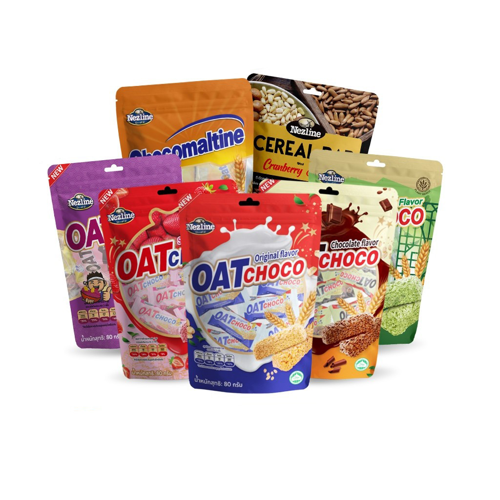 Nezline Cereal Bar Oat Choco ขนมข้าวโอ๊ตอัดแท่ง ตราเนสไลน์ 80 กรัม