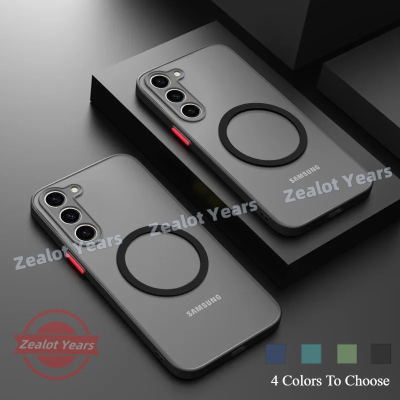 ปลอกสําหรับ Samsung Galaxy S24FE S23FE 5G S24 S23 FE Plus Matte Magnetic Case Tpu Soft-edge Anti-fall กันกระแทกฝาครอบป้องกัน